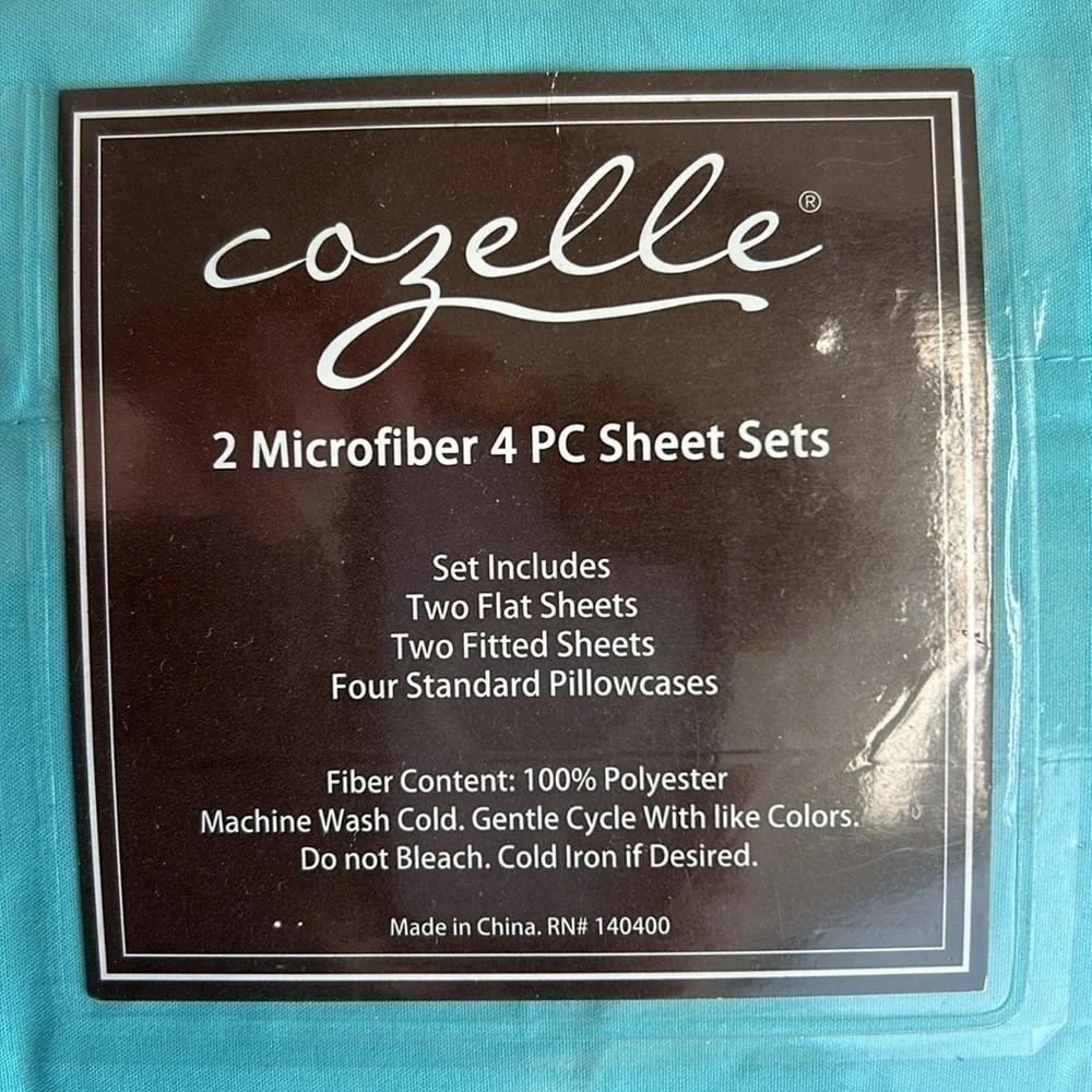 NWT Cozelle 2 Complete Sets of Queen Microfiber Sheets (4 PC in Each Set)